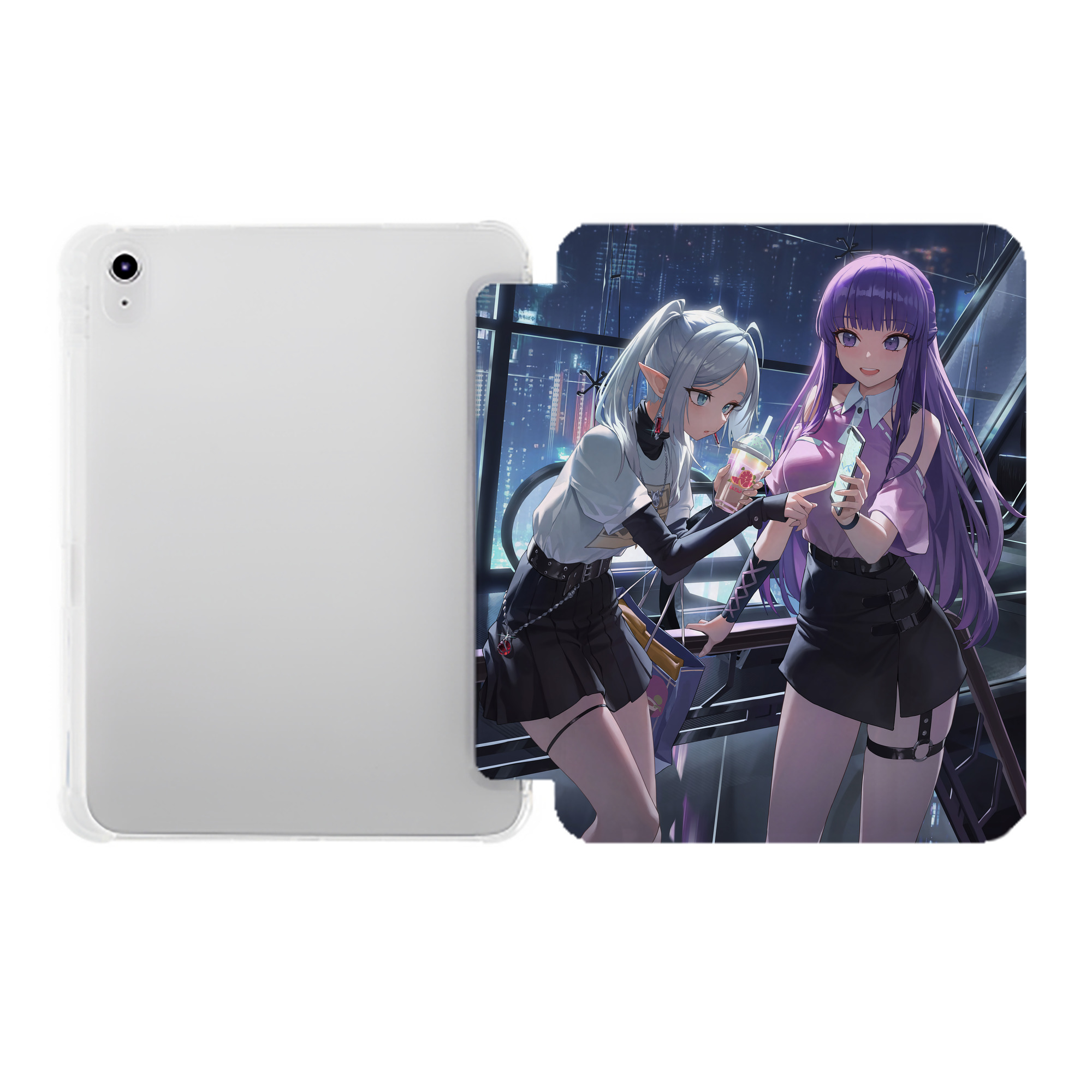 （画像用） 葬送のフリーレン Frieren IPad ケース ペン収納付き 三つ折りスタンド PUレザー×シリコン 対応機種9.5/10.5/10.9インチ